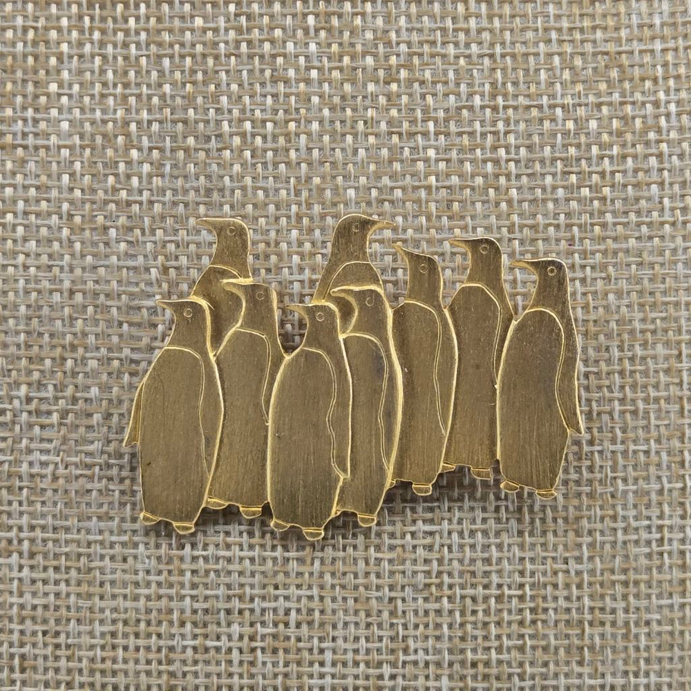 Vintage JJ Jonette Brooch Gold Tone 1988 Penguin Pin Collectible Animal Sealife